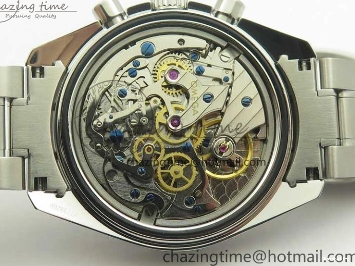 1227 Lightweight Speedmaster SS Snoopy OMF Best Edition White Dial on SS Bracelet Manual Winding Chrono Movement 7992